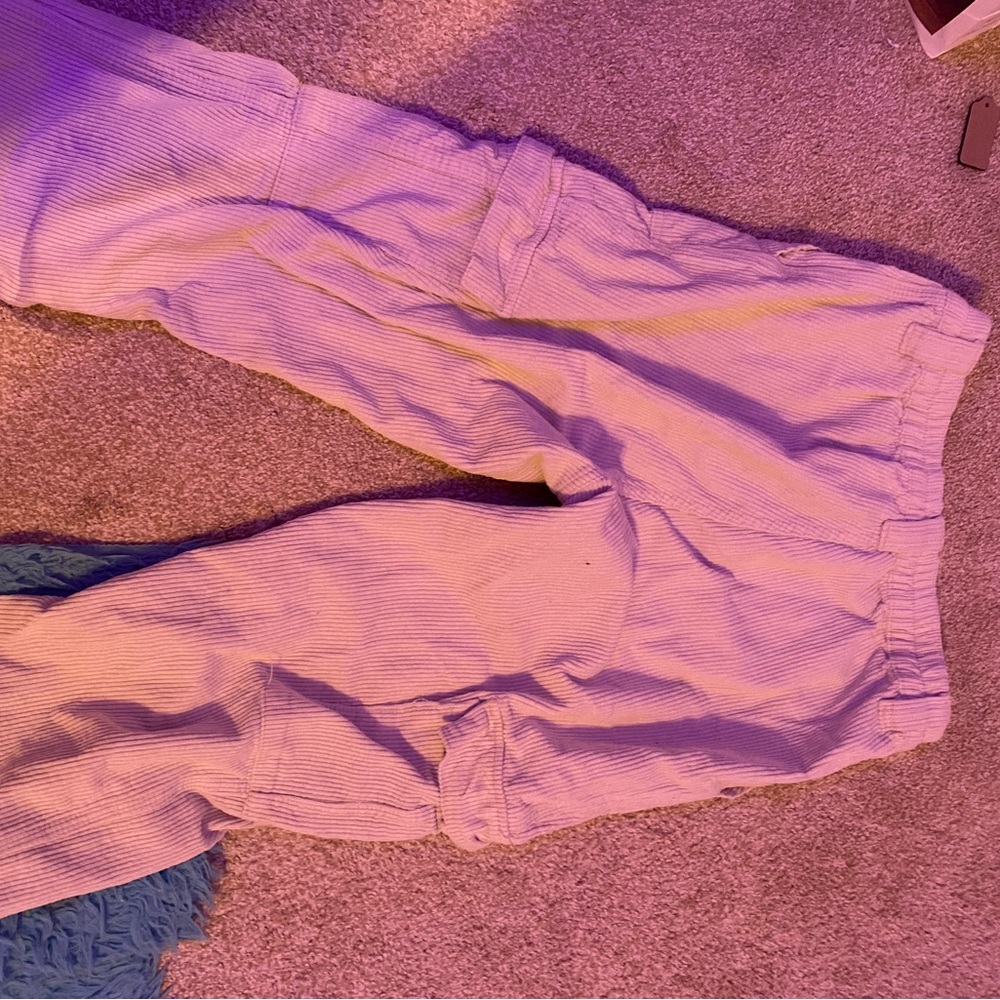 White corduroy pants